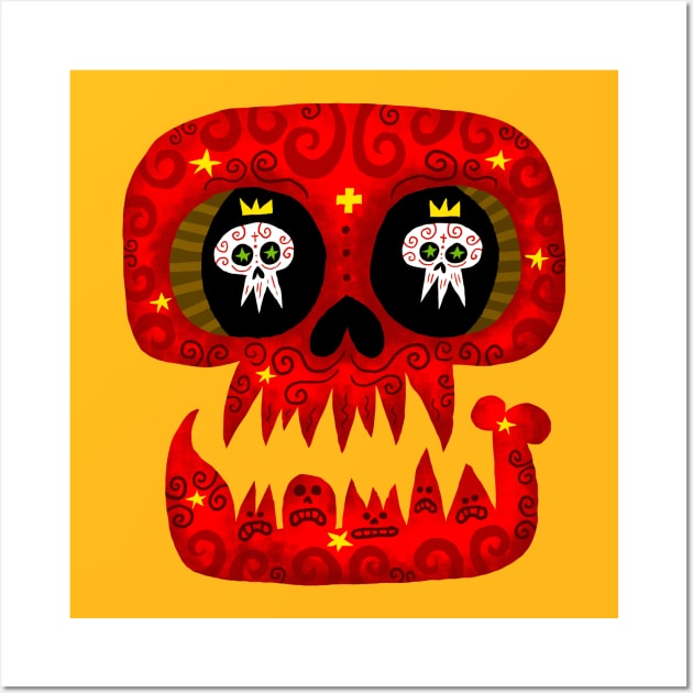 CALAVERA ROJA! Wall Art by MEXOPOLIS